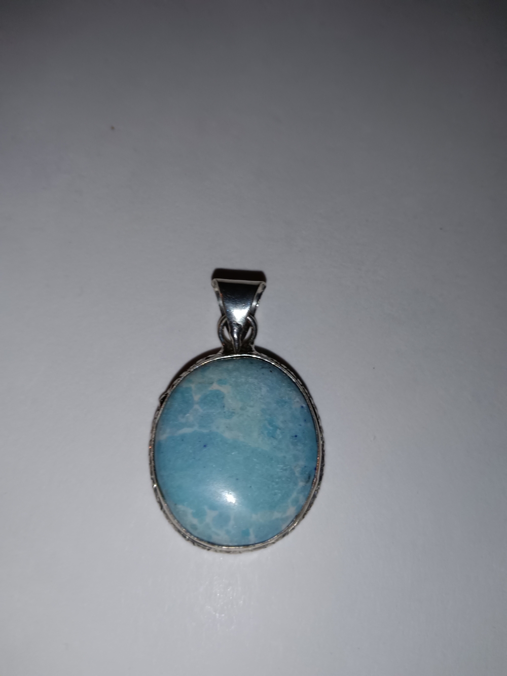 Blue Oval Stone Pendant - Women's Jewelry